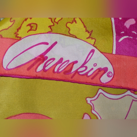 Vintage Silk Scarf Long Leopard Cat Cats Pop Art by Ron CHERESKIN 1970s Rare - Picture 5 of 12